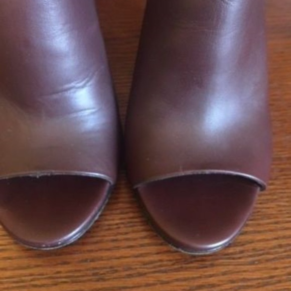 Vince Brigham Bordeaux Burgundy Peep Toe Bootie - Picture 2 of 8